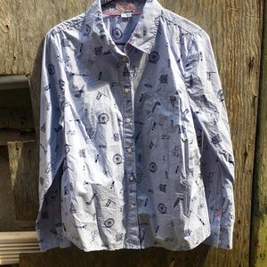 Boden London print button up uk16 us12 large